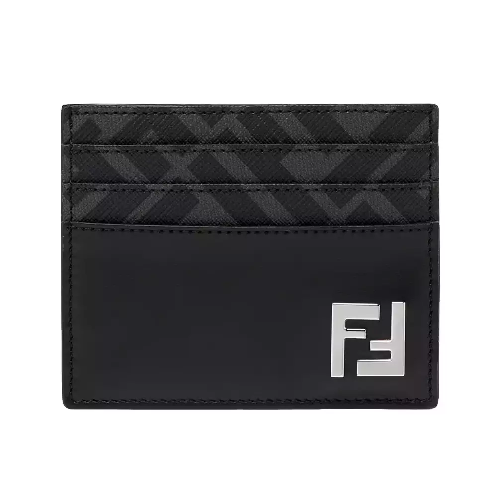 FF Squared Leather and Canvas Cardholder main image 1