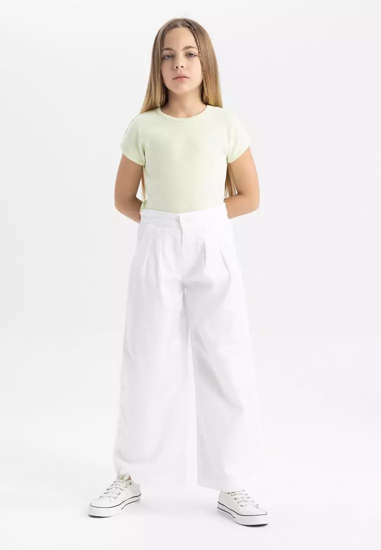 Slim Fit Slim Cut Crew Neck Basic Plain Ribbed Camisole Short Sleeve T-Shirt