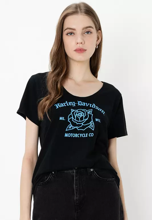 Harley-Davidson® United V-Neck Rosebud Tee