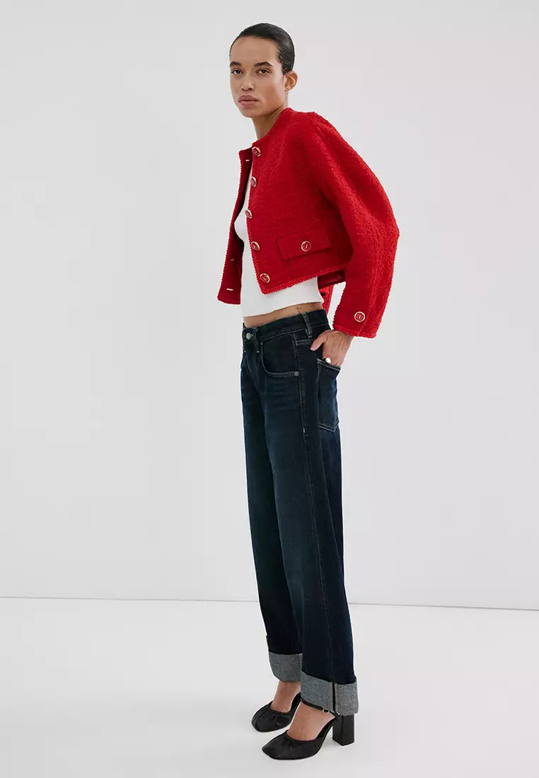 Tweed Jacket With Jewel Buttons