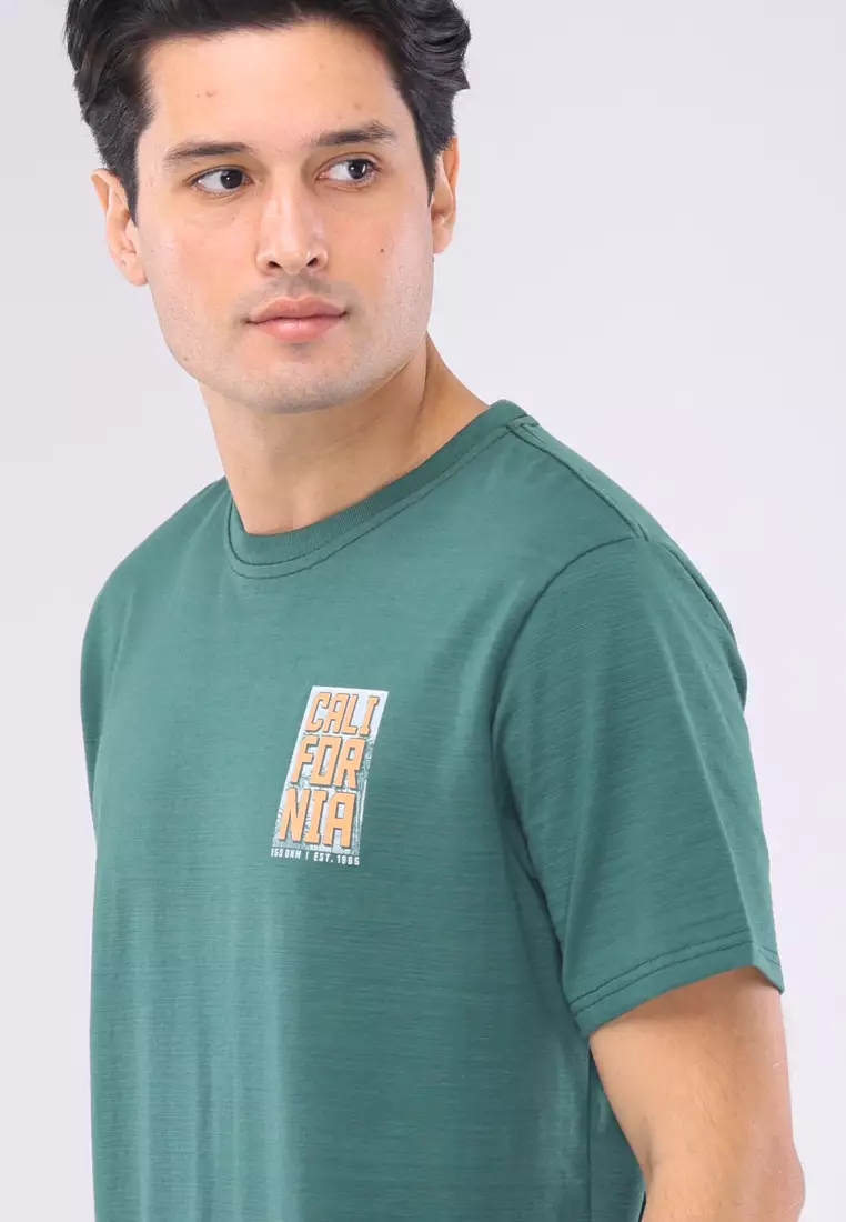 Round Neck Streaky Short Sleeves