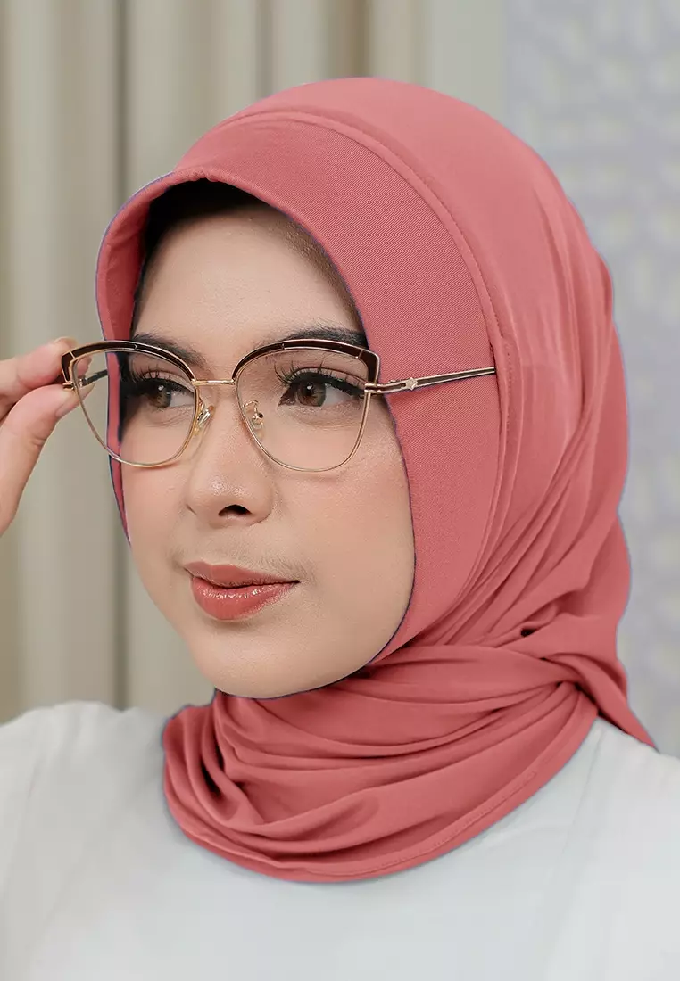 HIJAB INSTAN SOFTPAD AMEENA - LIGHT SALMON