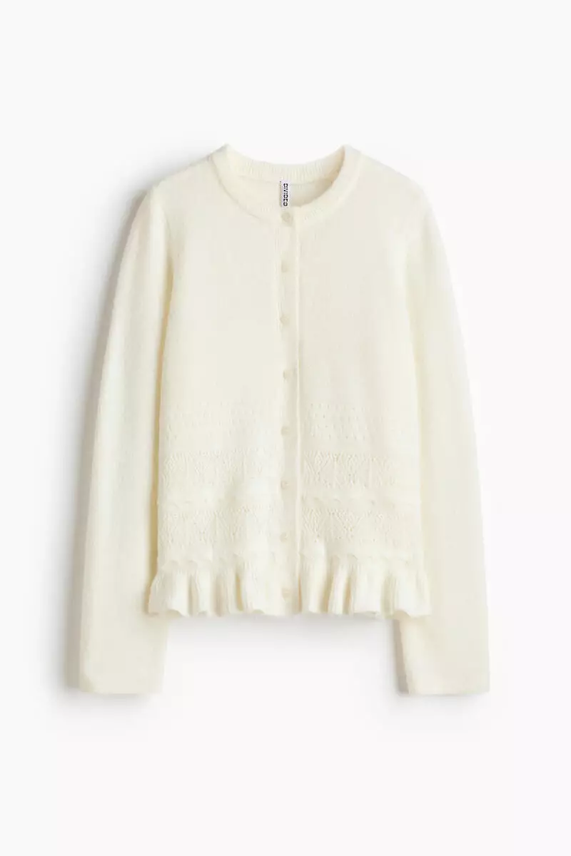 Pointelle-knit cardigan