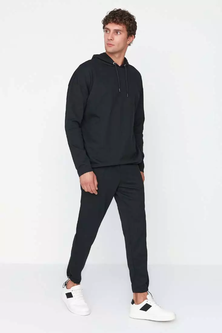 Mens black sales jogger set