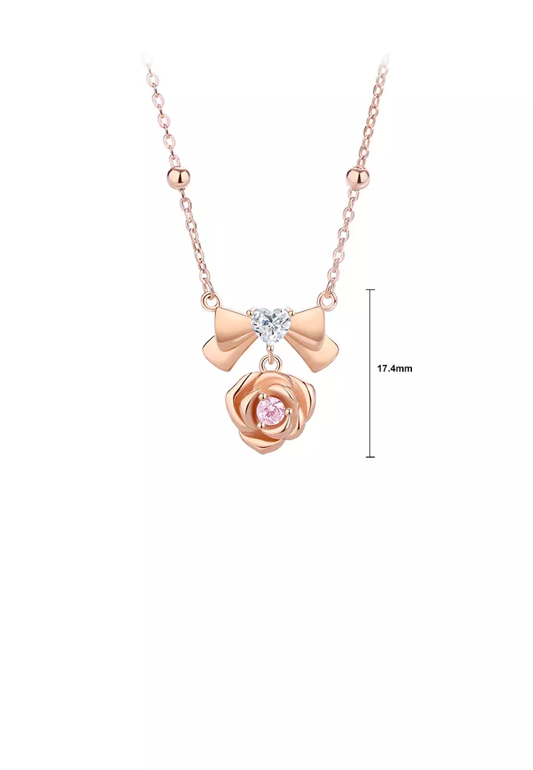 Gold chain deals rose pendant