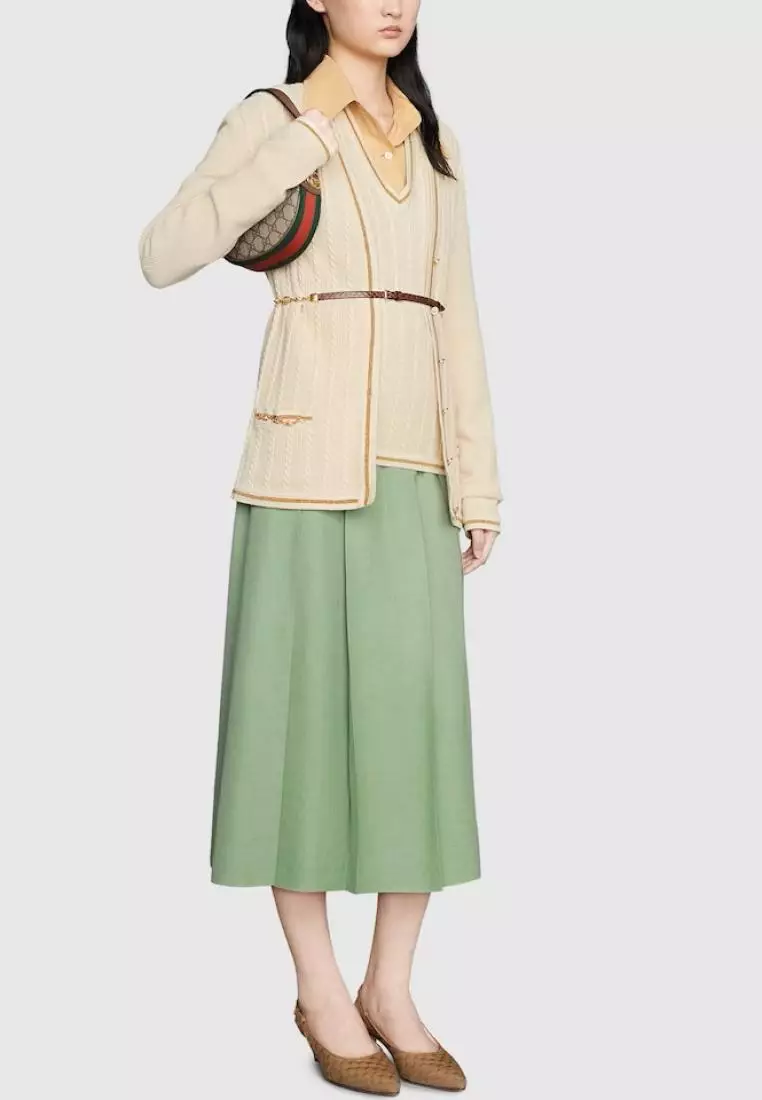 Gucci Ophidia GG Mini Bag Half-Moon Shaped Beige Ebony