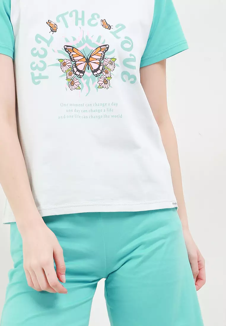 Pyjama Baju Tidur Short Sleeve Short Pants Sleepwear