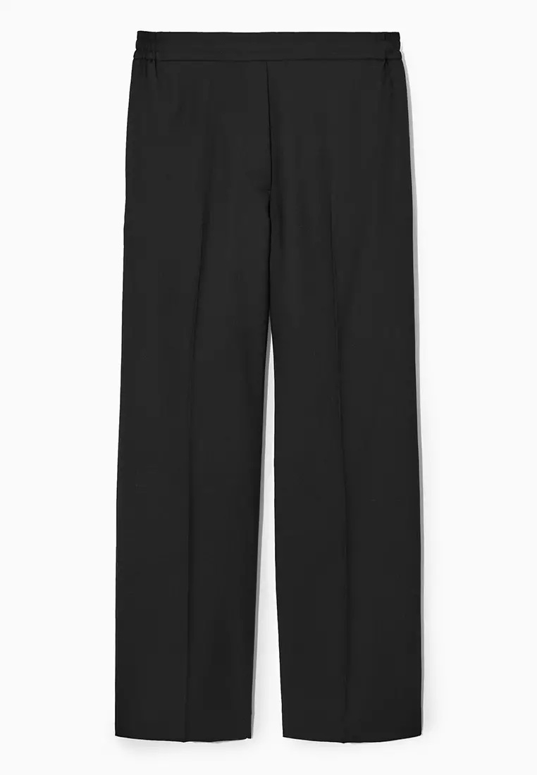 Buy COS Straight-Leg Elasticated Wool Trousers Online | ZALORA Malaysia