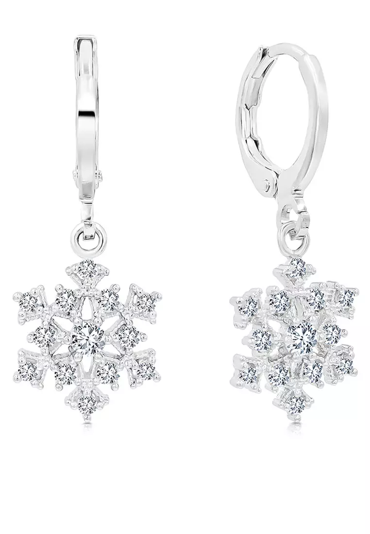 White gold hot sale snowflake stud earrings