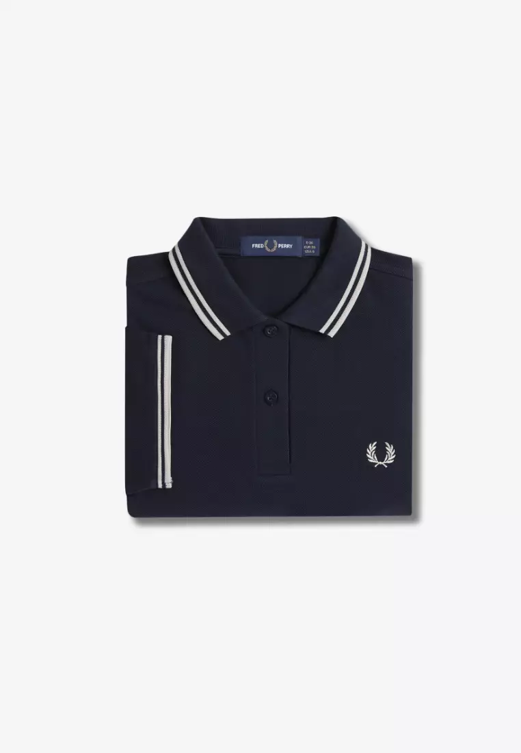Fred Perry G3600 The Twin Tipped Fred Perry Shirt (Navy / Oatmeal / Oatmeal)