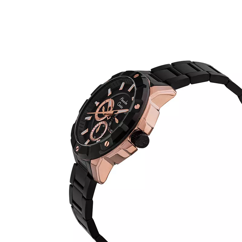 Jam Tangan Wanita Alexandre Christie AC 6609 BF BBRBA Ladies Black Dial Black Stainless Steel Strap
