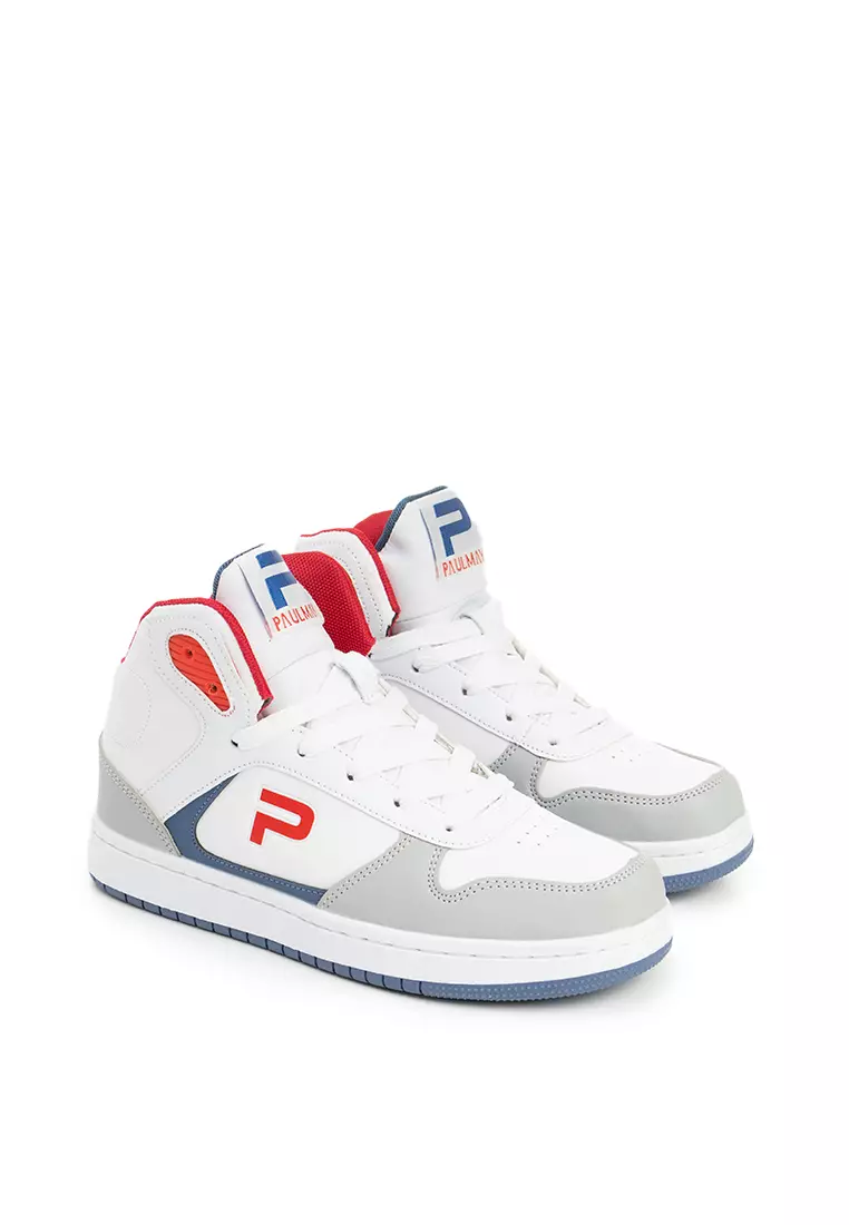 PAULMAY - Sepatu Sneakers Pria Lisbon High - Grey Red
