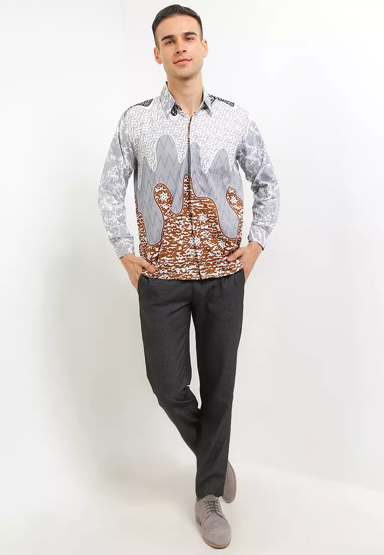 Nayaka Kemeja Batik Exclusive Premium Pria Casual Modern Lengan Panjang