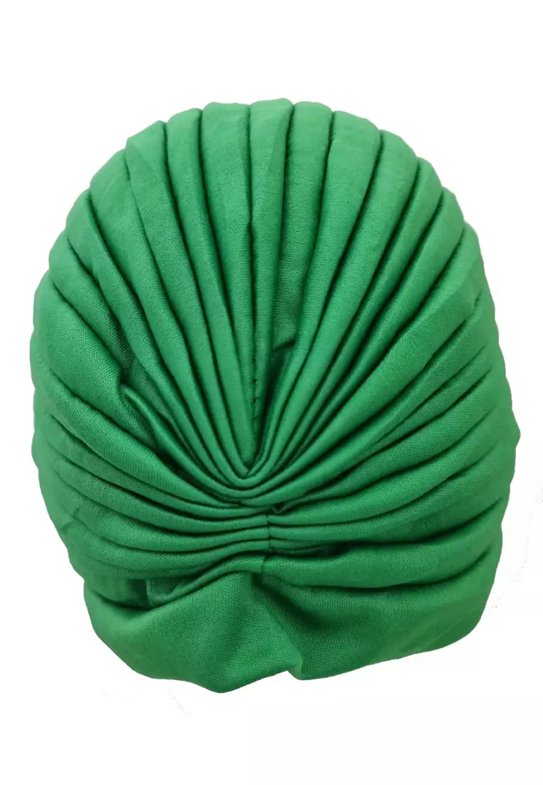 Plain Head Turban Wanita Leafy Green