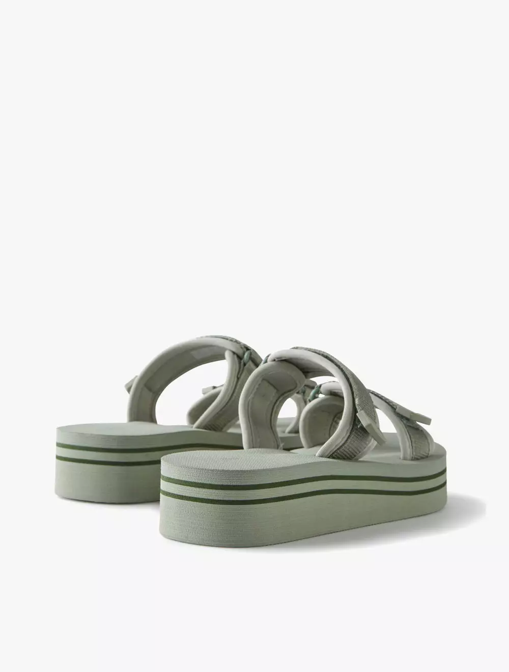 FRANKIE DOUBLE STRAP SLIDE - Sage