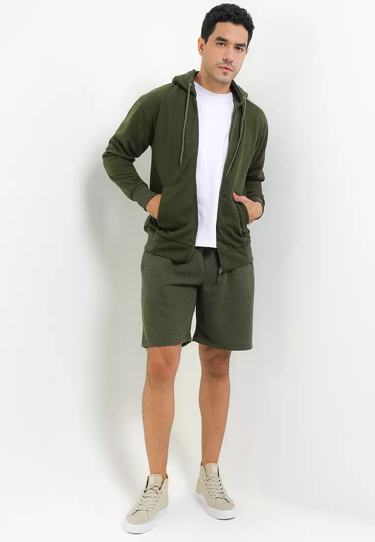 SYZLO Boardshort Comfy Diamond Fleece - Army Green