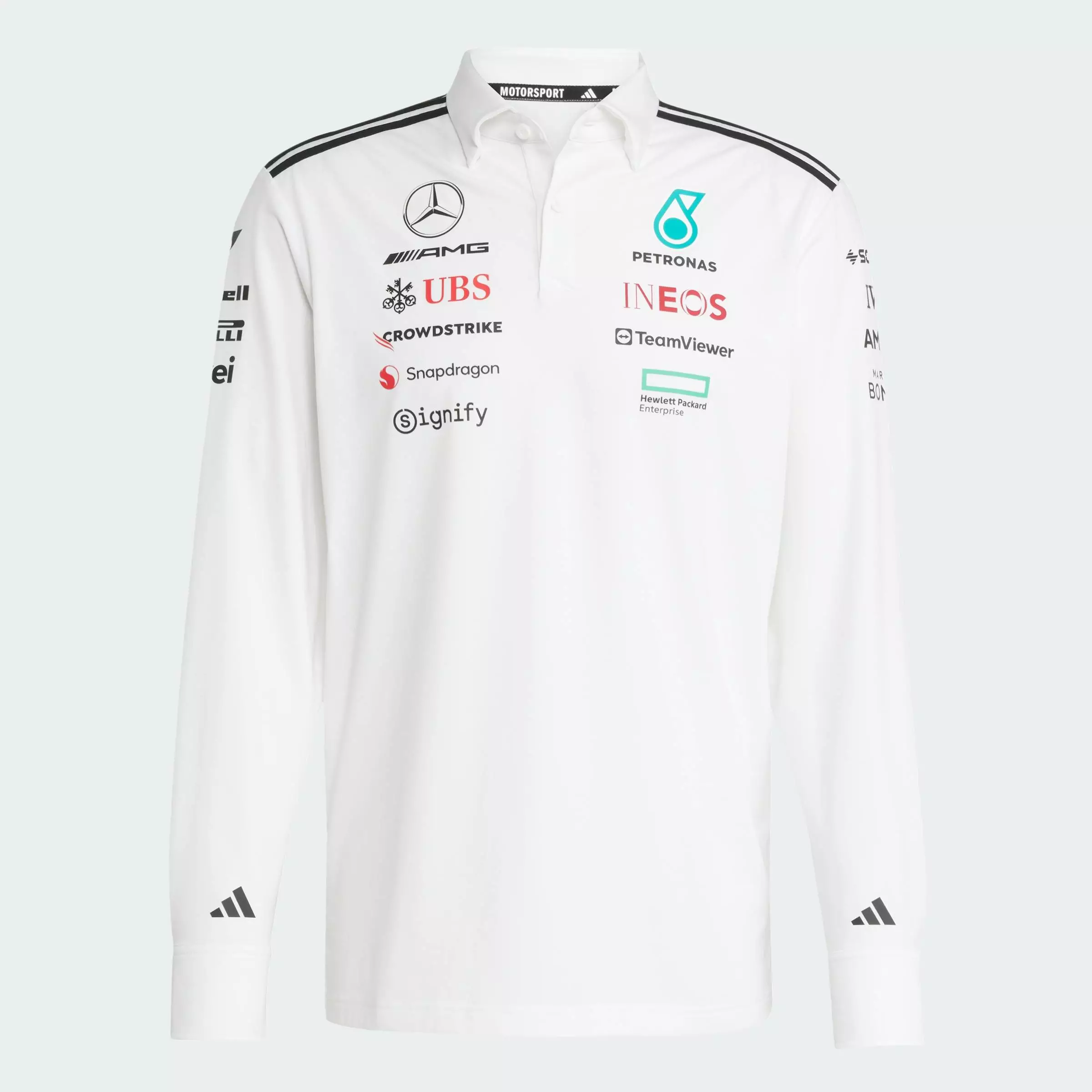 Motorsport MERCEDES - AMG PETRONAS FORMULA ONE TEAM POLO LONG SLEEVE Men White JX0757