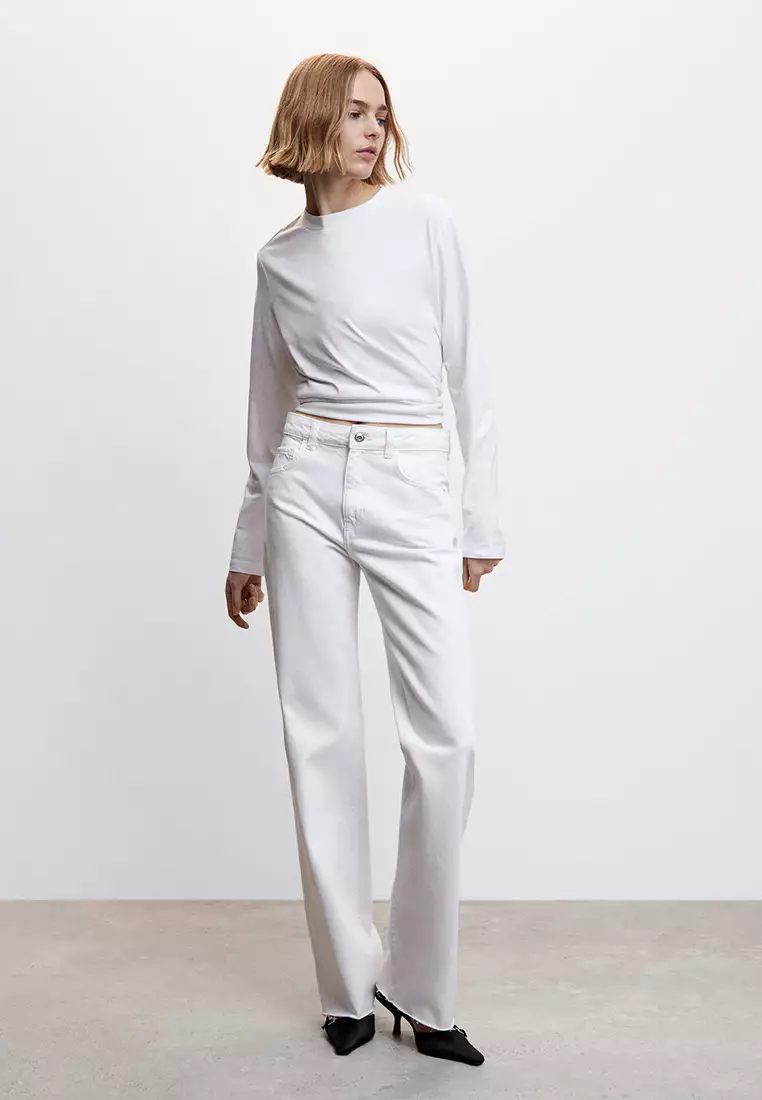 Buy Mango Wide Leg Mid-Rise Jeans 2024 Online | ZALORA Philippines