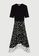Maje black and multi Trompe L’Œil Printed Satin Dress 0300FAAF783348GS_6