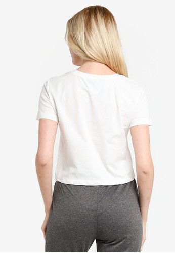 Jual Trendyol White Flight Ticket Crop T Shirt Original Zalora Indonesia