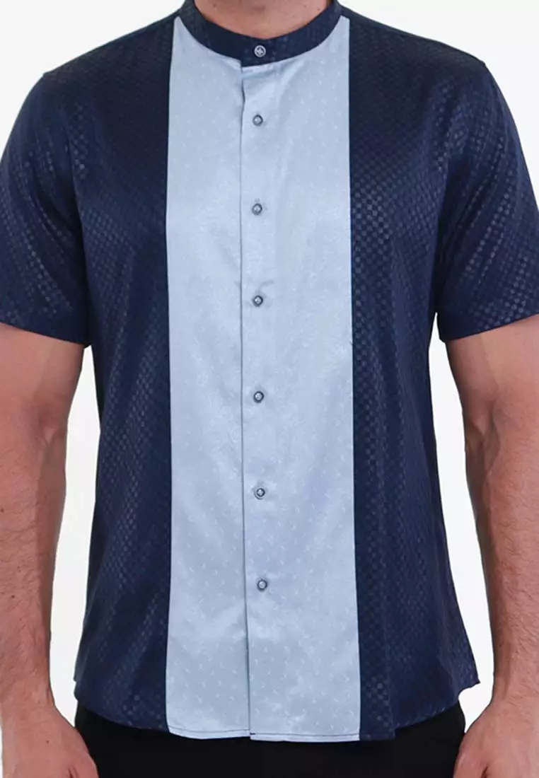 MAGINOT ZITIQ B NAVY Koko Slim Fit Lengan Pendek