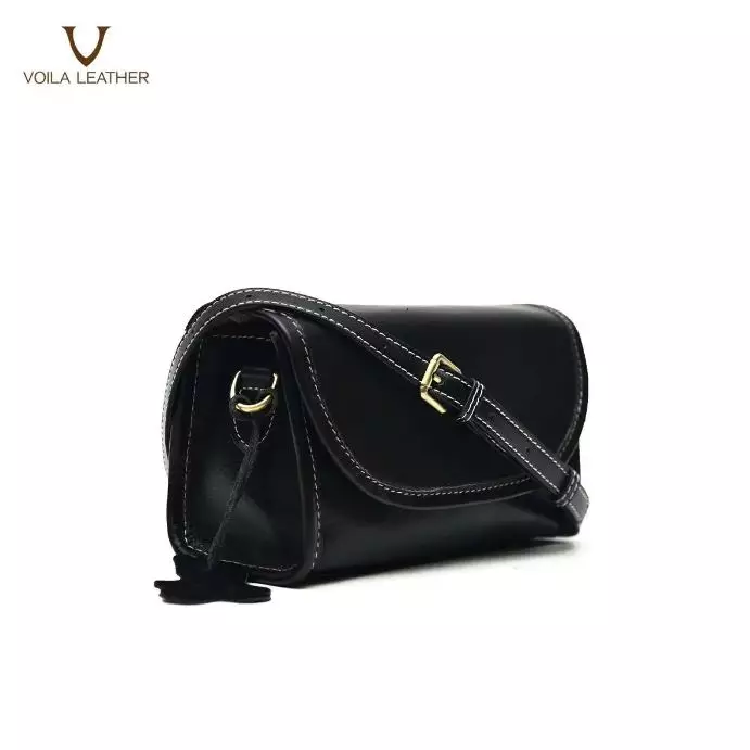 VOILA LEATHER Tas Selempang Wanita Kulit Asli Genuine Leather Sling Bag STELLA Black