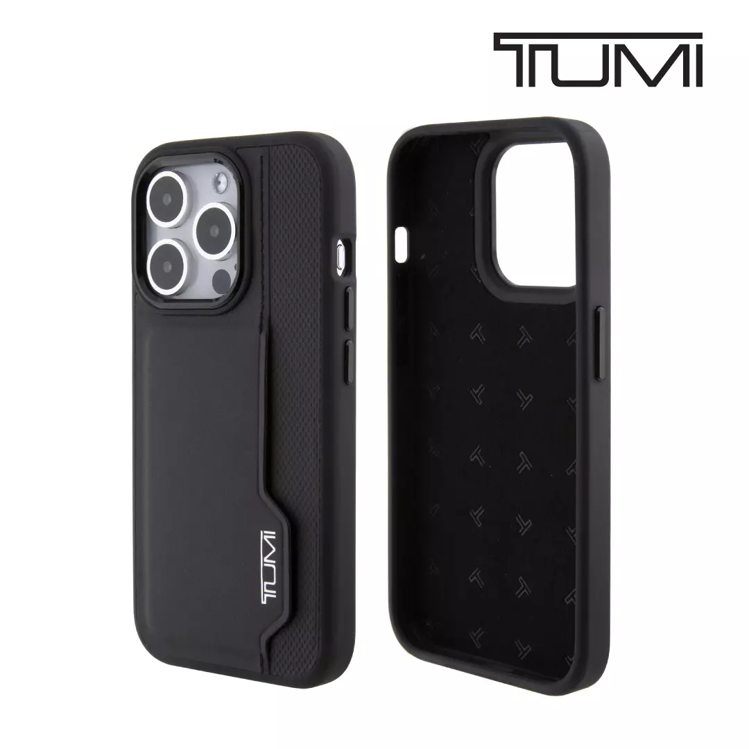 iPhone 14 Pro Max - TUMI - Leather Case with Card Slot - Black