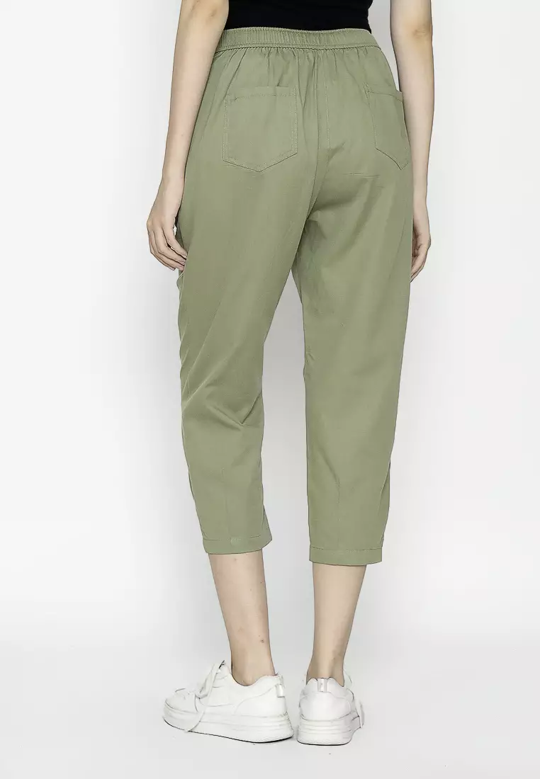 Urban Exchange Gianna Olive Tapered Pants - Casual Pants Celana Panjang Green Warna Olive