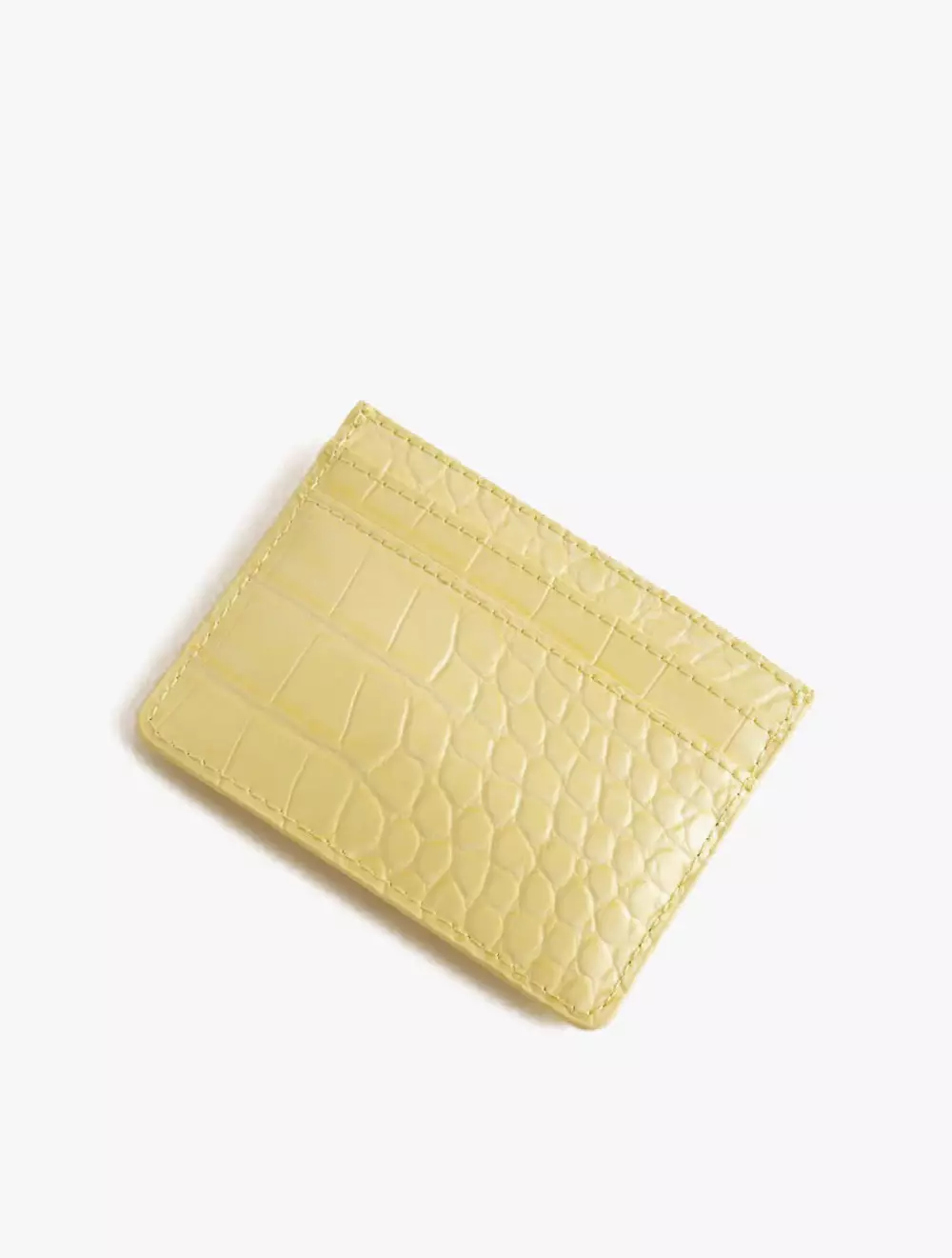COLY Glossy Croc Effect Card Holder - Yellow