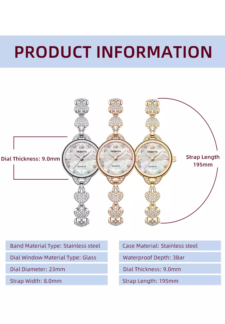 Jam Tangan Wanita Tali Gelang Berlian Mewah Anggun Anti Air Kuarsa Jam Tangan Cewek Original Gold