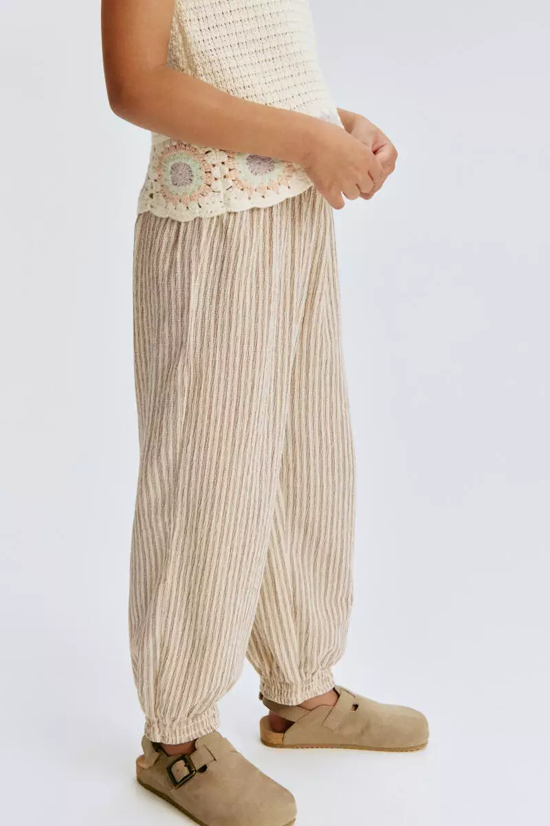Textured jersey trousers