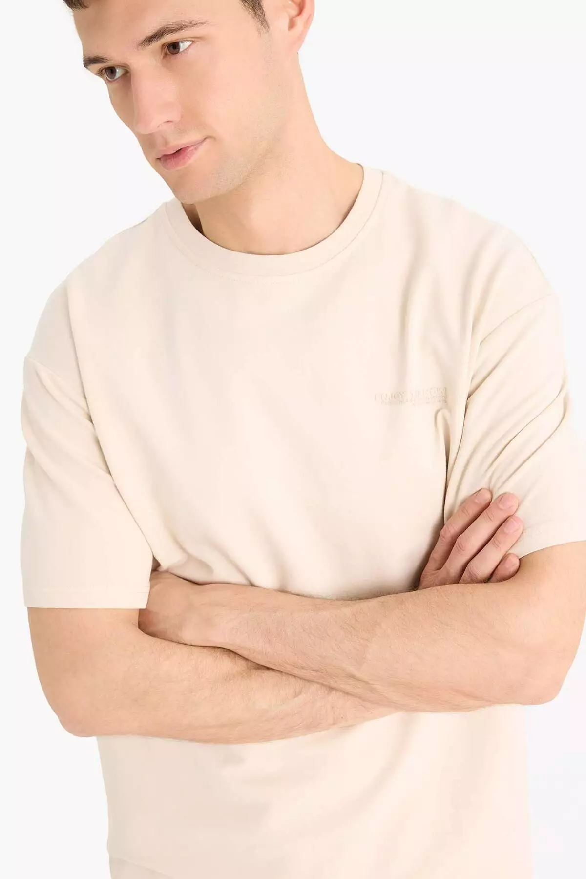 Boxy Fit Crew Neck Printed Short Sleeve T-Shirt E3460Ax25Sp