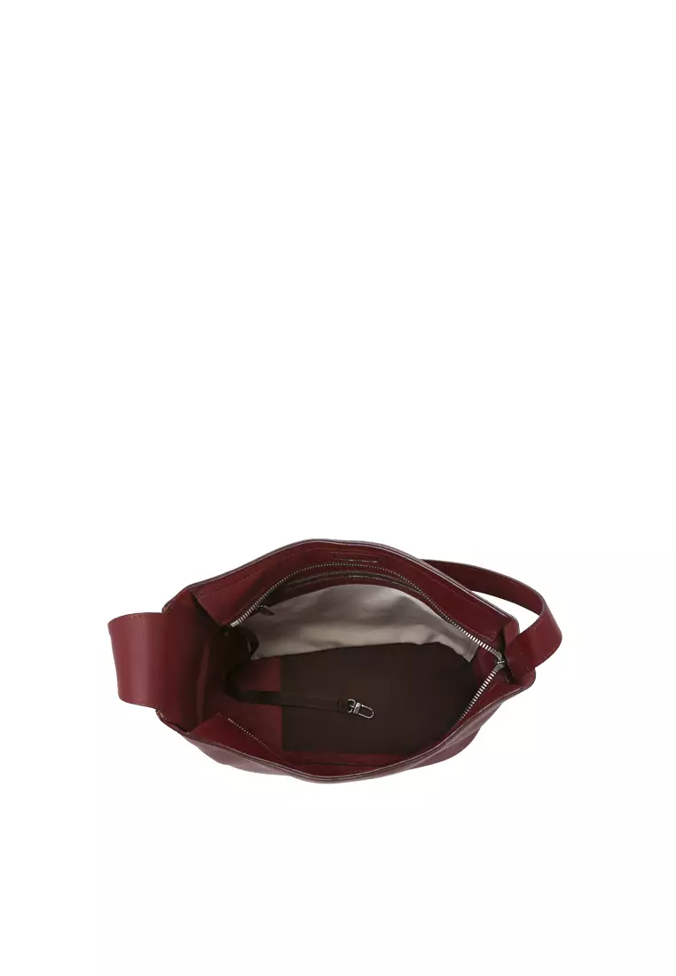 Asymmetric Shoulder Bag - Berry