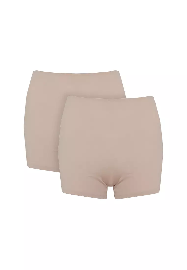 Buy Hanes Playtex Microfiber Slip Shorts in Nude 2-Pack 2024 Online