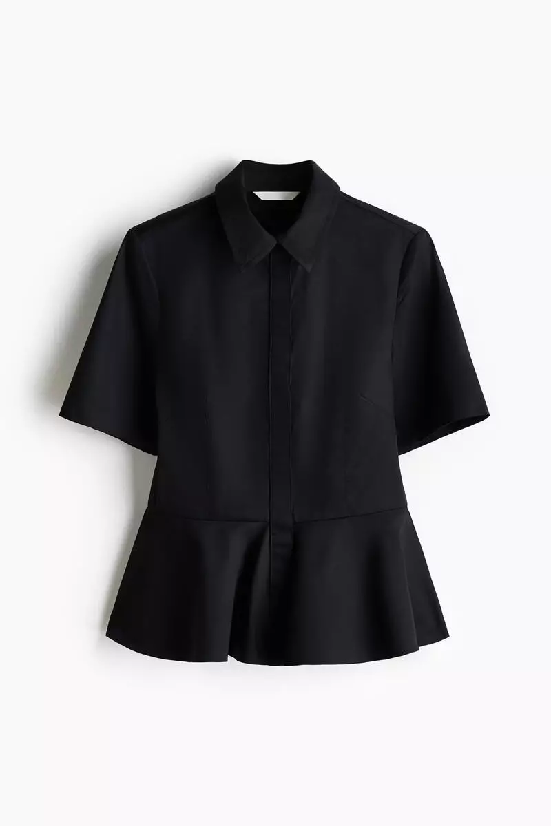 Poplin peplum shirt