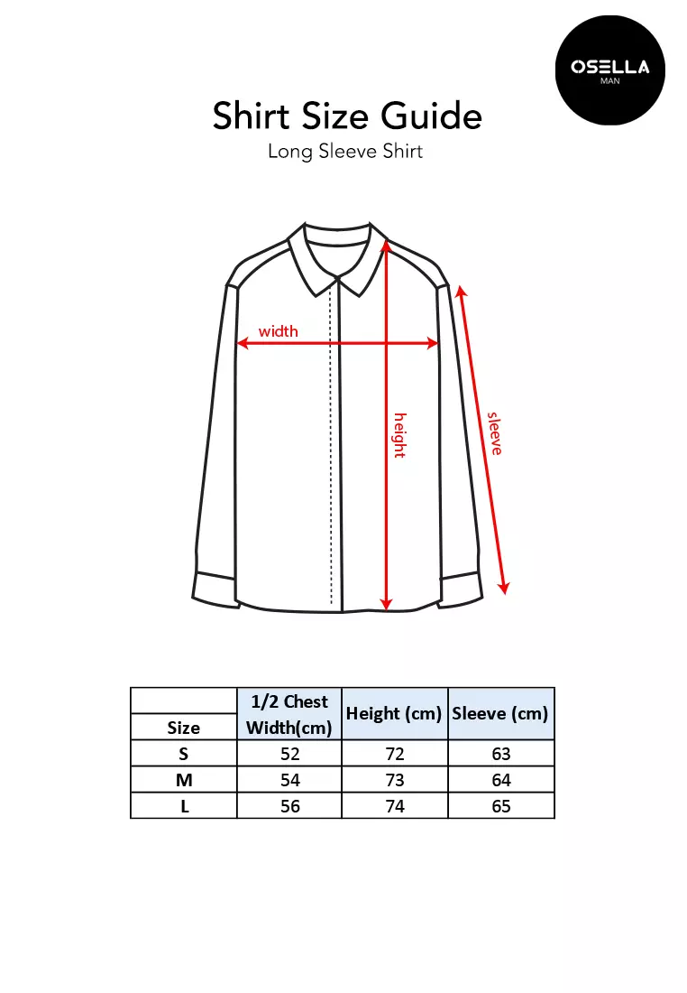 [NEW] Osella Raya Half Button Up Regular Shirt 2037410 | Kemeja Lengan Panjang Pria