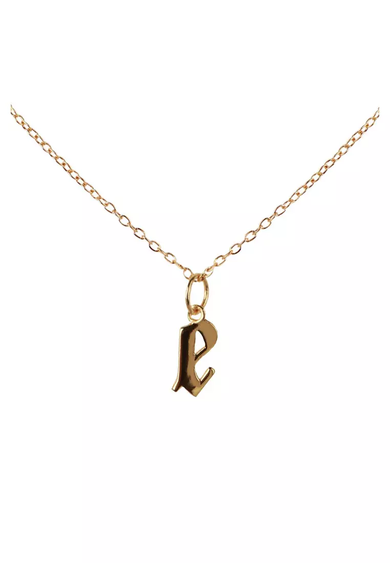 Gold Vermeil Initial E Necklace Gold Initial Necklace Letter E