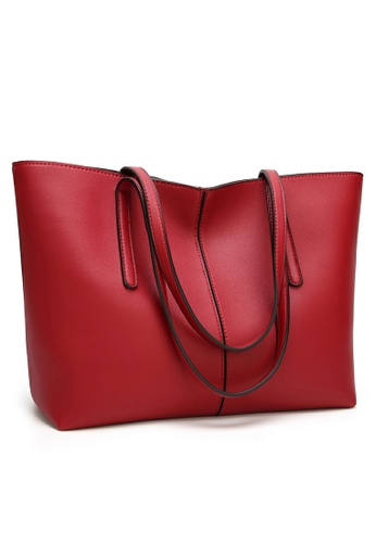 Twenty Eight Shoes red Stylish Faux Leather Tote Bag DP041 EEDB9ACB110F08GS_1