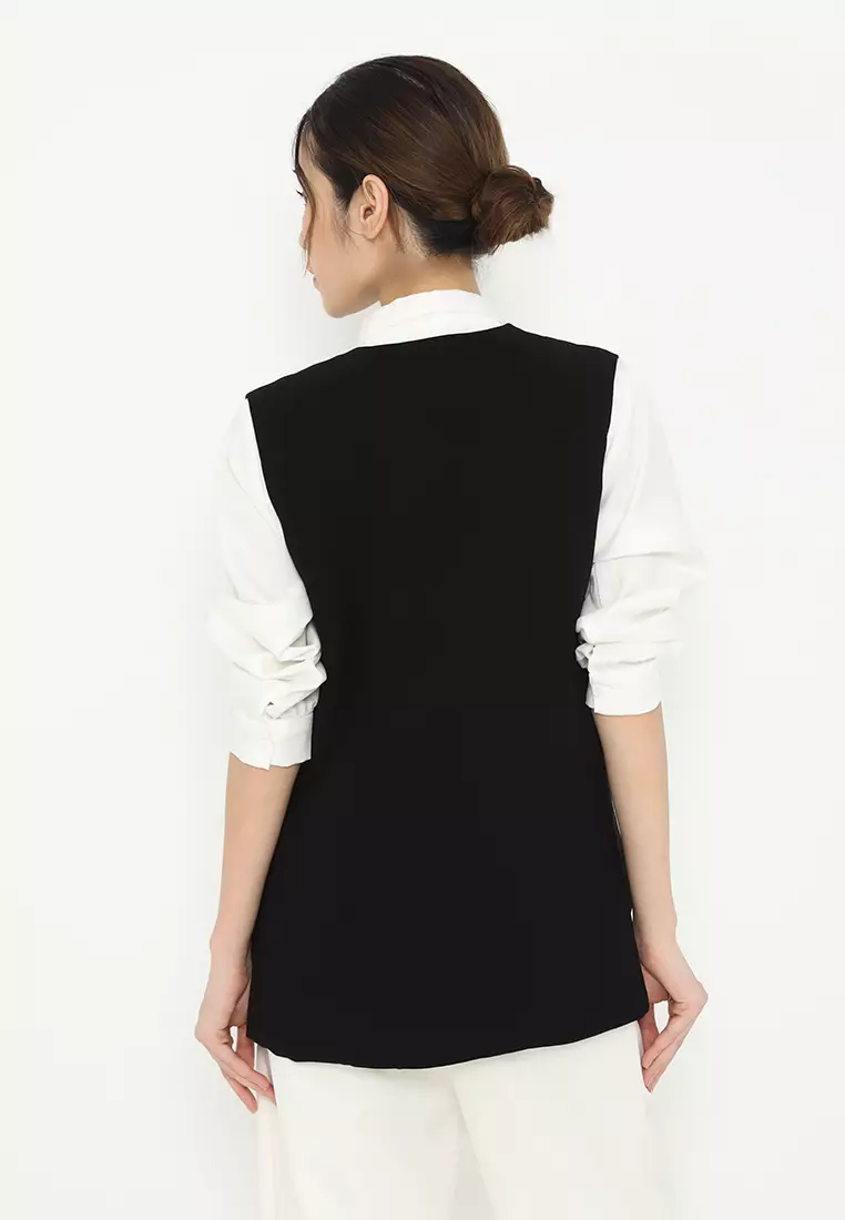 Basic Vest in Black By Brilliant girl Warna HITAM