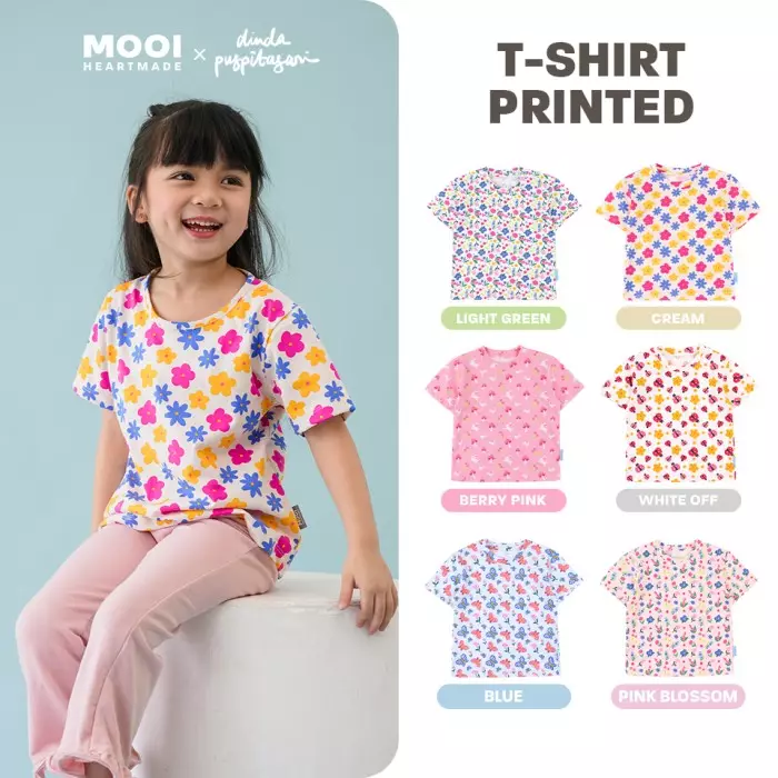 Mooi X Dinda Puspitasari Atasan Anak Perempuan T-shirt Tee - Light Green