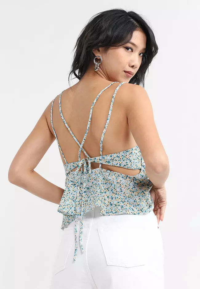 TOPSHOP Tosphop ditsy floral square neck cami ZALORA