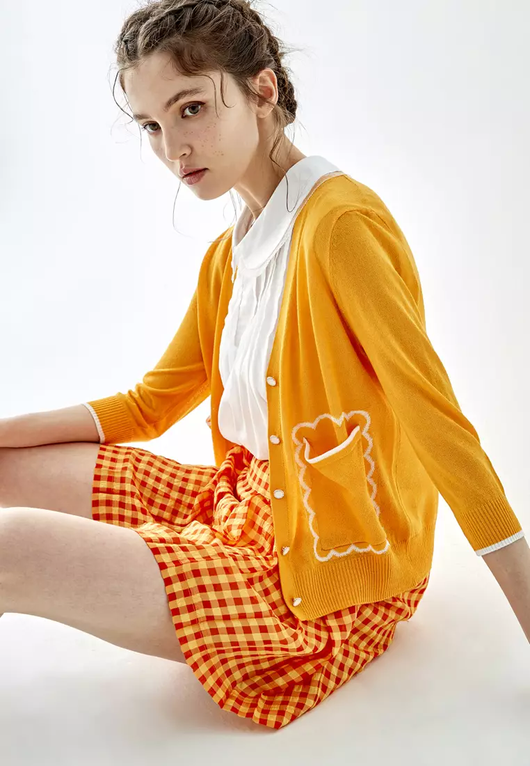 Orange Checkered Shorts