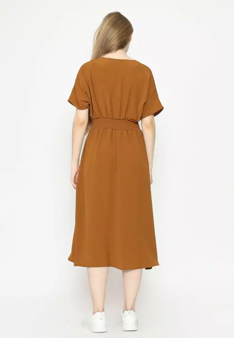 Urban Exchange Cecilia Dress Brown Warna Brown
