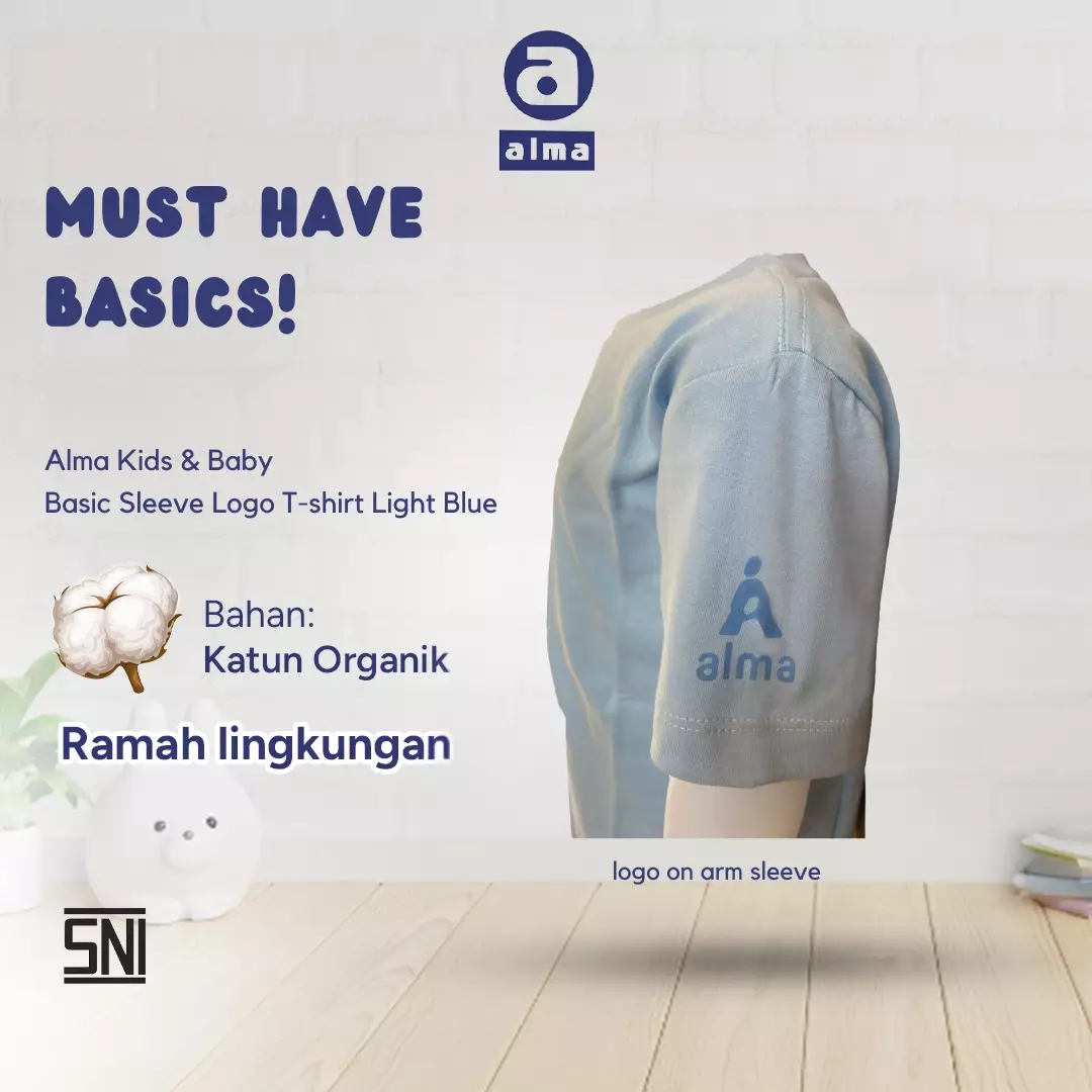 Alma Kids & Baby Sleeve Logo Tee Light Blue