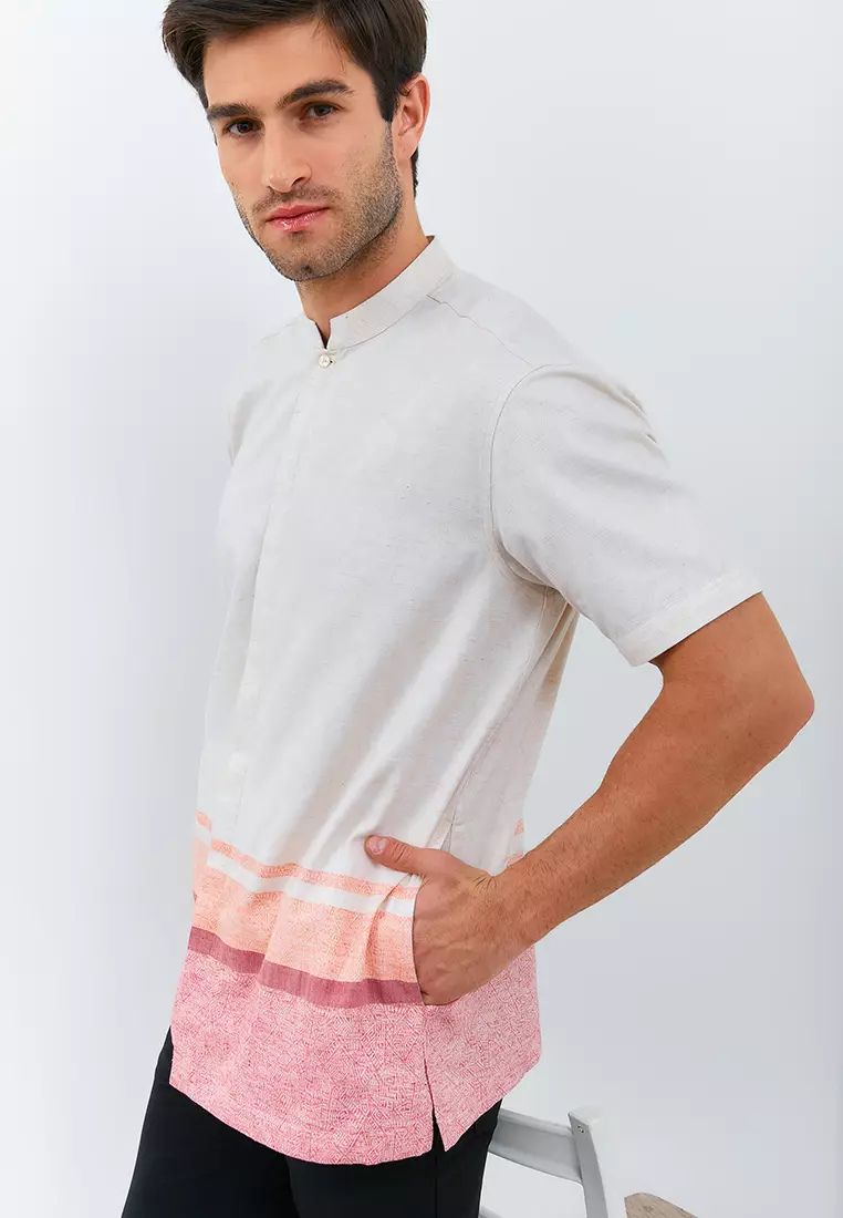 Jobb Arham Baju Koko Pria Lengan Pendek Regular Fit Beige