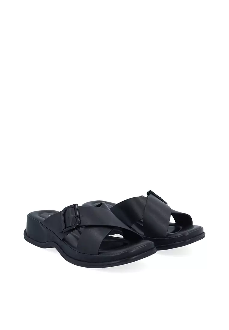 Black CR Juno Cross Sandals
