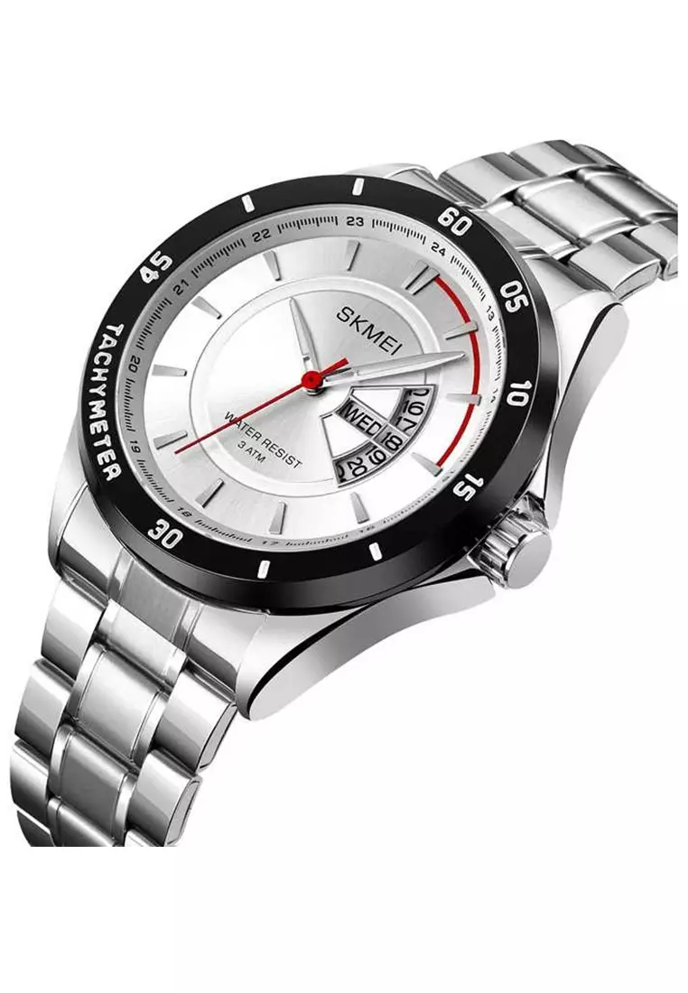 Jam Tangan Analog Pria Design Modern Waterproof Strap Tali Material Stainless Steel BX21 ORIGINAL