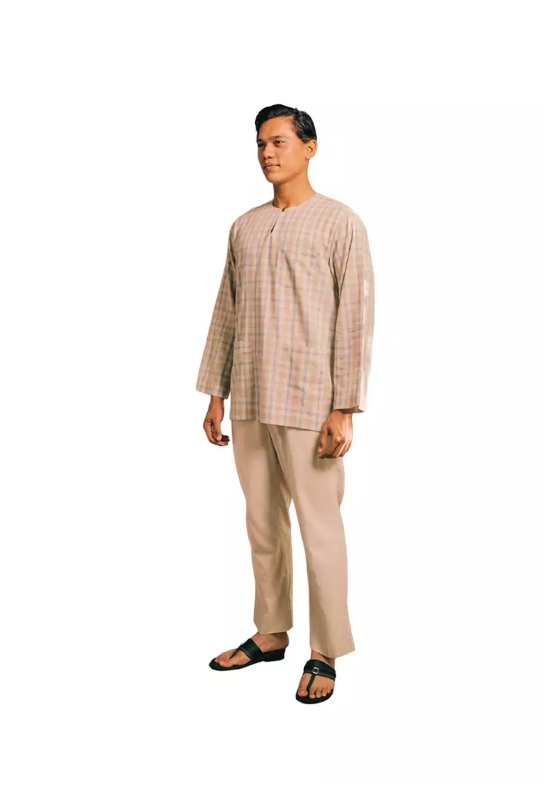 UMMA Arjuna Kurta Bakawali Raya 2024 in Beige