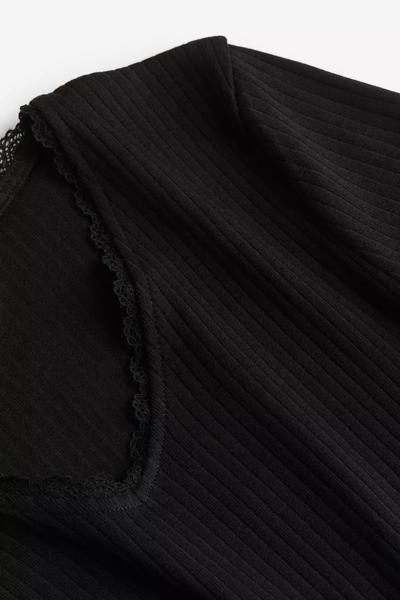 Ribbed cotton jersey cropped top