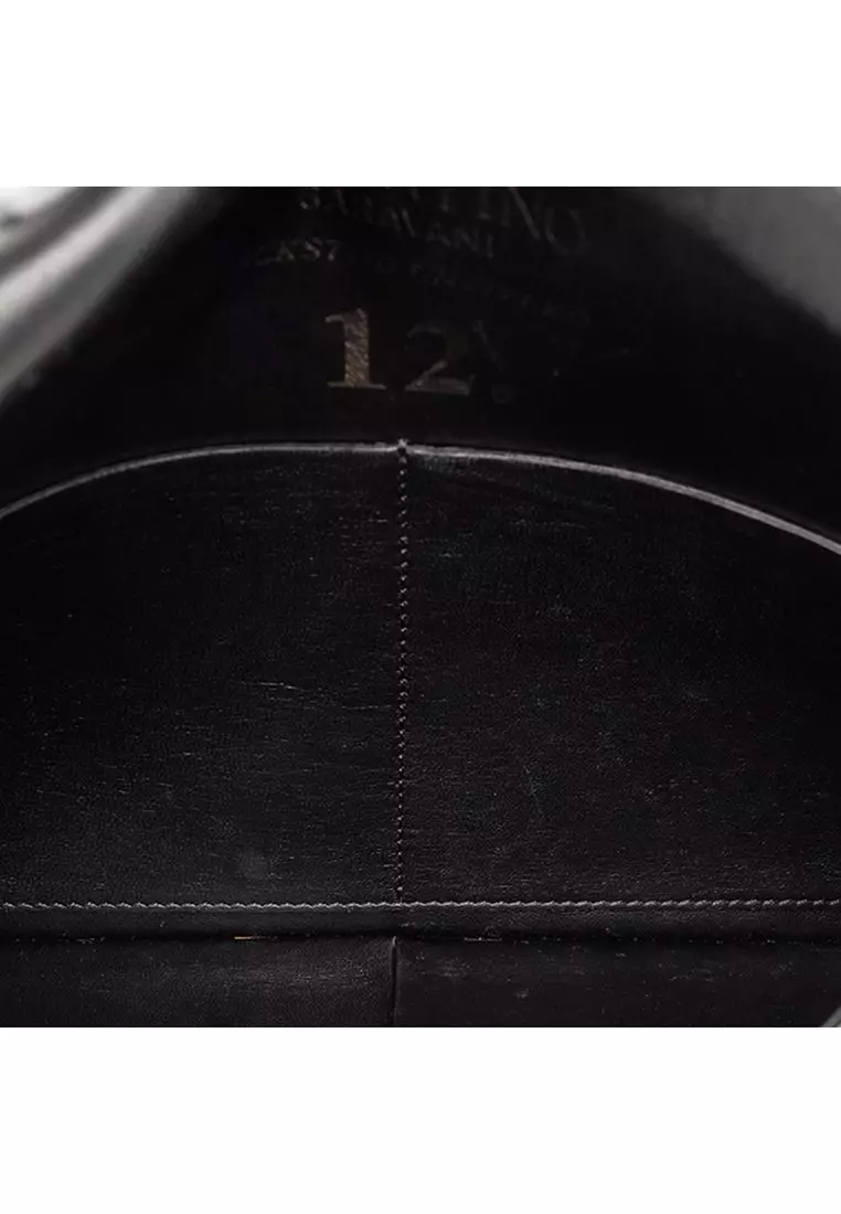 Pre-Loved Valentino Leather Rockstud Untitled Envelope Clutch